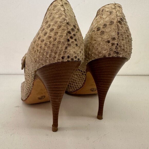 GIORGIO ARMANI Cream Snakeskin Mary Jane - Picture 4 of 10